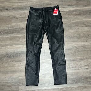Spanx Small Petite Black Ankle Skinny Pant Faux Leather Vegan Stretch 20475Q NWT